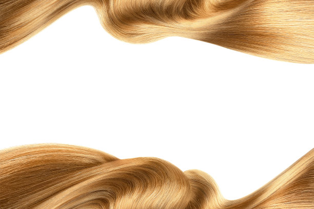 棕色发亮的头发孤立在白色上。背景与复制空间图片下载