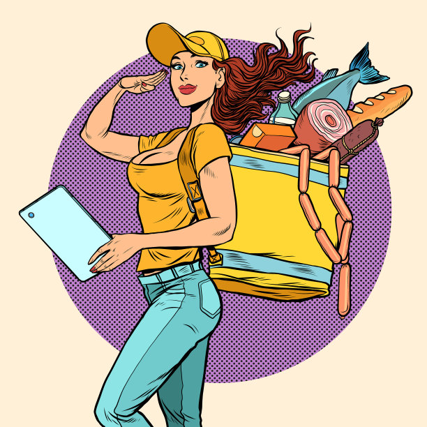 快递女孩送餐图片下载