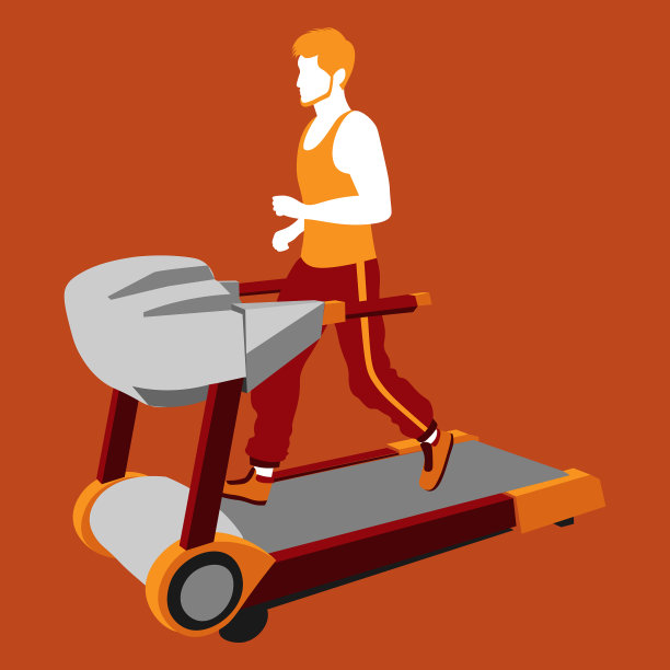 彩色无脸男子在跑步机上跑步图片下载