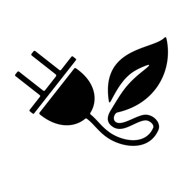 带插头图标的绿叶图片下载