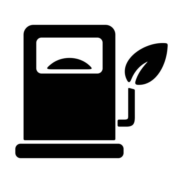 绿色燃料图标。环保加油站标志。图片下载