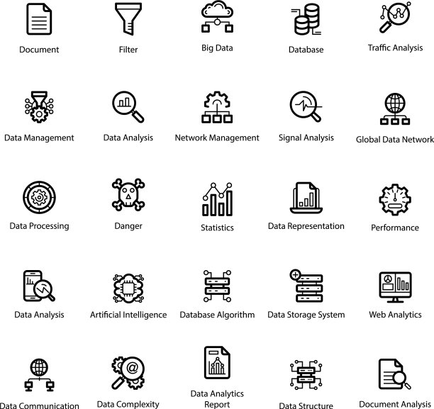 数据科学线图标包图片下载
