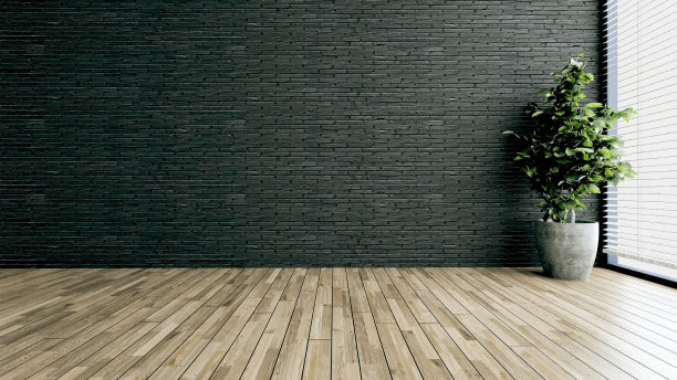 极简设计空现代办公室或家庭3D渲染图片下载