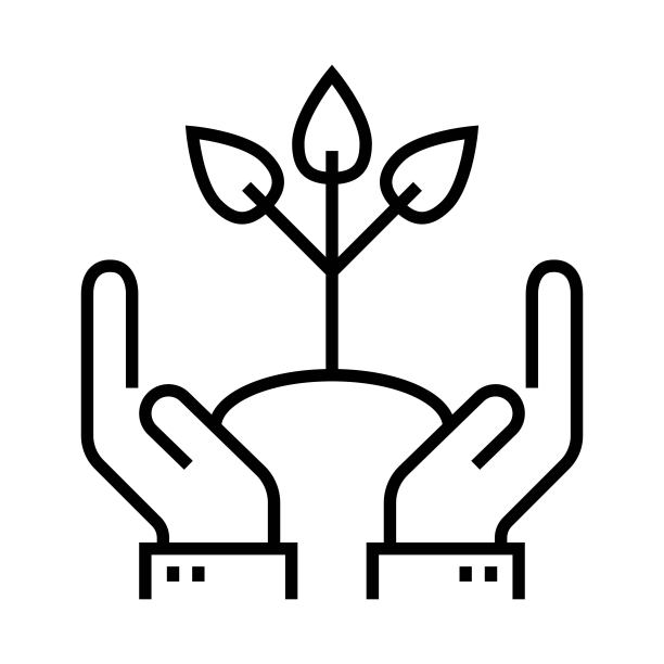 仁慈线性图标关怀培育标志图片下载