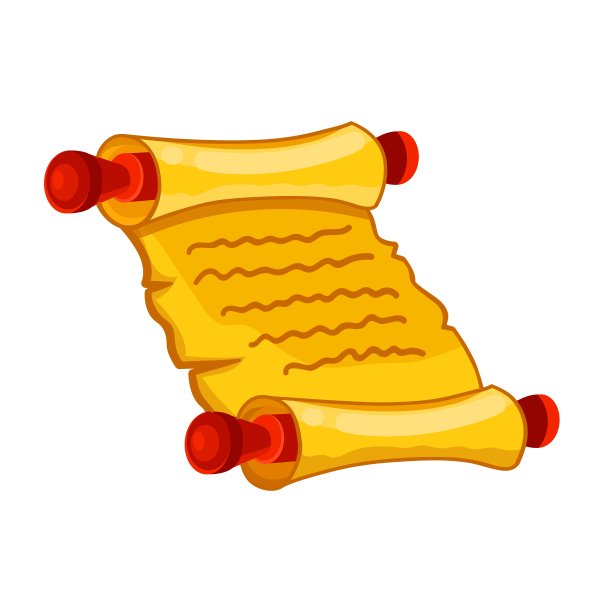 羊皮纸卷轴孤立的白色背景图片下载