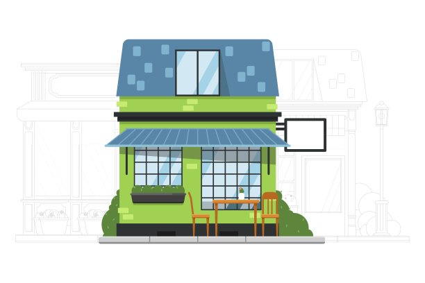 郊区的小房子在城市的城市景观剪影图片下载