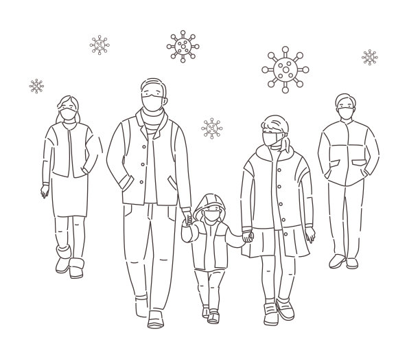 卡通人物戴着防护面具图片下载