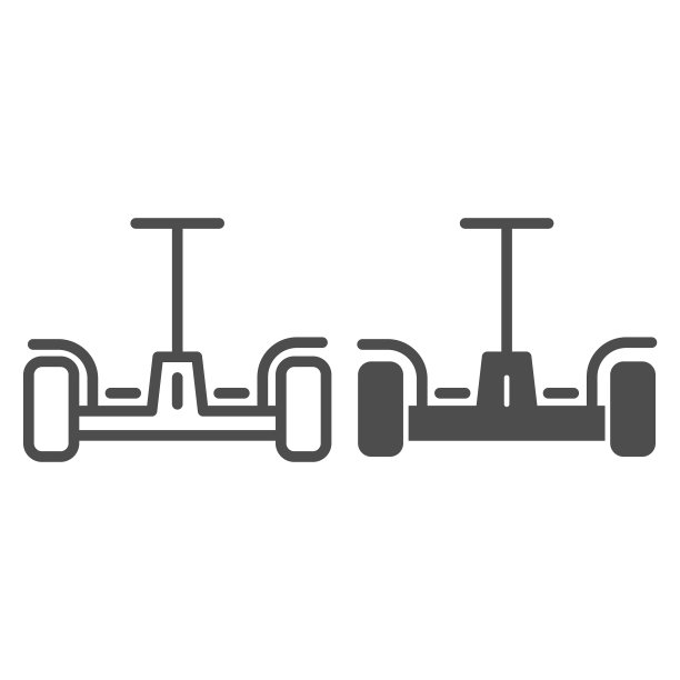 悬浮滑板线和固体图标创新图片下载