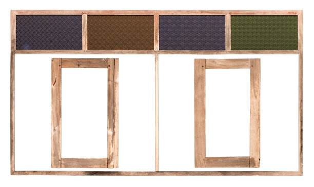 简单的木窗框隔离。图片下载