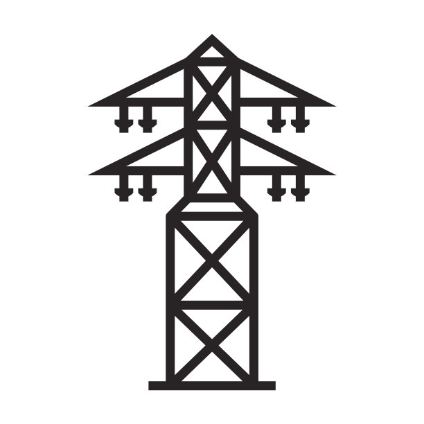 黑色电线杆图标图片下载