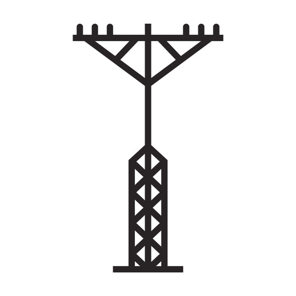 黑色电线杆图标图片下载
