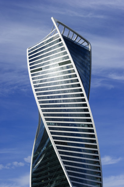 扭曲的摩天大楼的细节图片下载