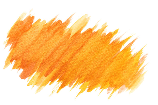 刷纹理的水彩画墙纸。手绘橙色和黄色水彩在白色的背景。图片下载