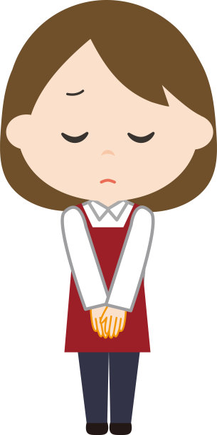 至于插图，道歉的年轻女子。她穿着围裙。矢量插图。图片下载