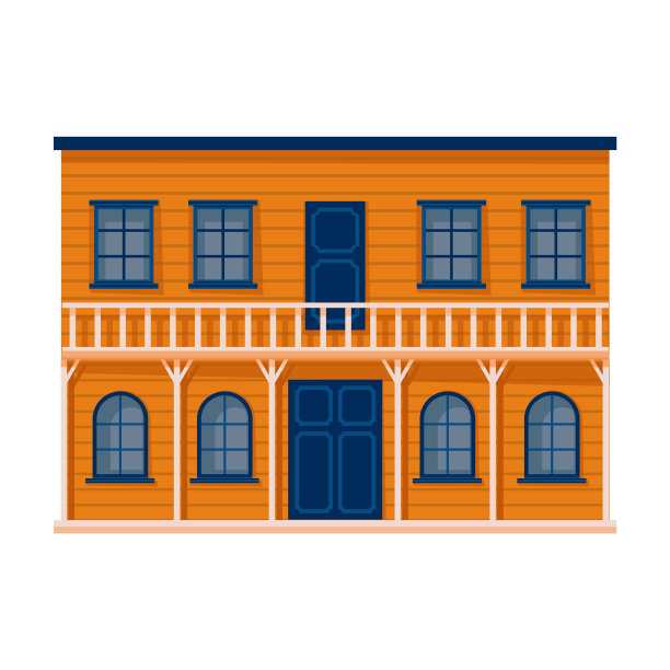 狂野西部建筑图标卡通图标图片下载