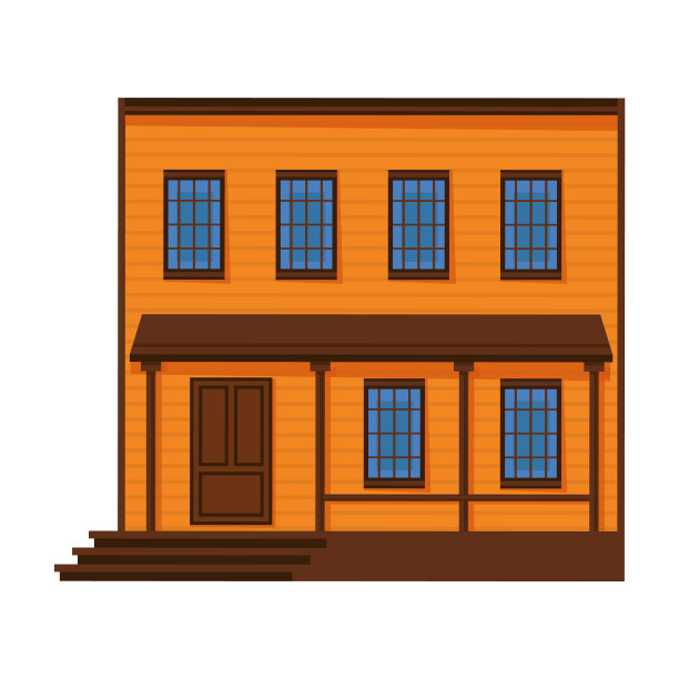 狂野西部建筑图标卡通图标图片下载