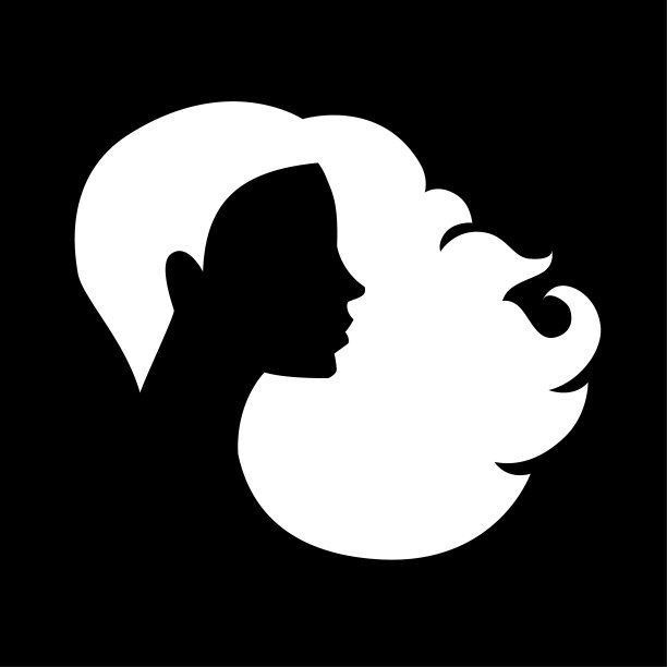女性头像剪影美丽的女孩女人图片下载