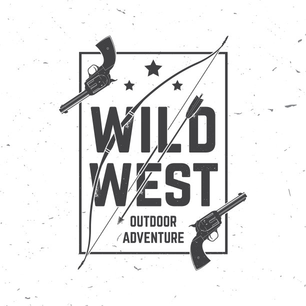 野生韦斯徽章与印第安武士弓箭和图片下载