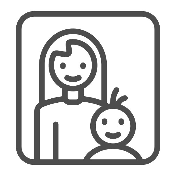 母亲和孩子线图标母亲的概念图片下载
