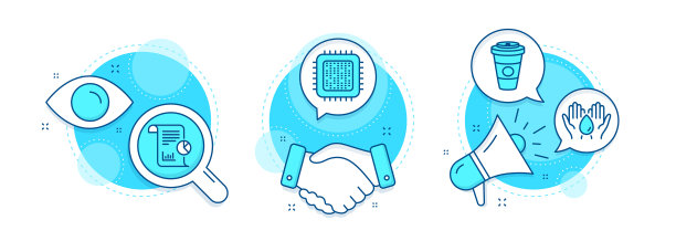 外卖咖啡安全水和报告图标设置图片下载