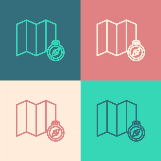 波普艺术线位置森林在地图上的图标图片下载