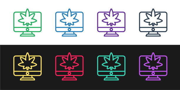 设行电脑显示器和医用大麻或图片下载