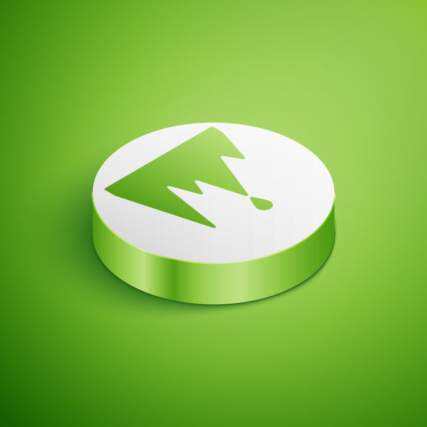 等距冰柱图标孤立在绿色背景图片下载