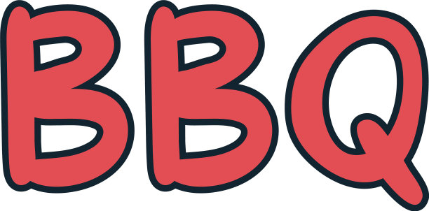 BBQ字字母线和填充风格图片下载