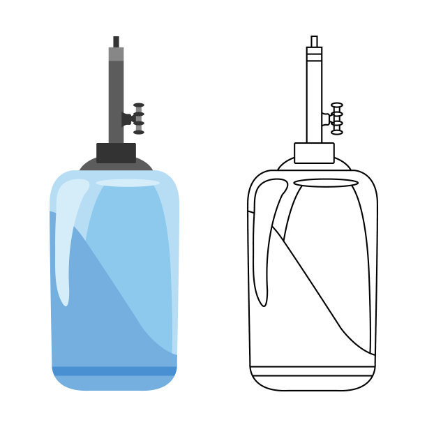 平面图标水过滤器颜色和草图图片下载