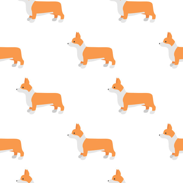 可爱无缝图案与可爱卡通犬品种图片下载