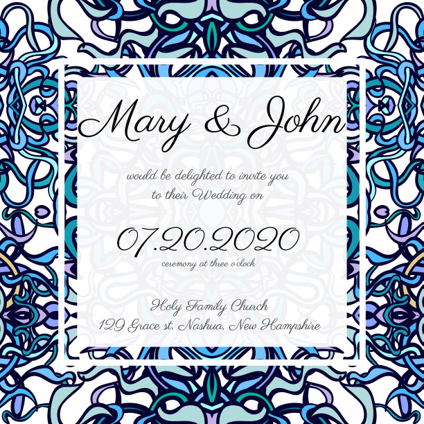 带有镂空图案的请帖模板图片下载