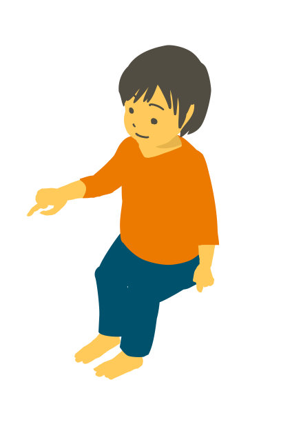 可爱的幼儿坐着和指着的矢量插图可爱的幼儿坐着和指着的插图图片下载