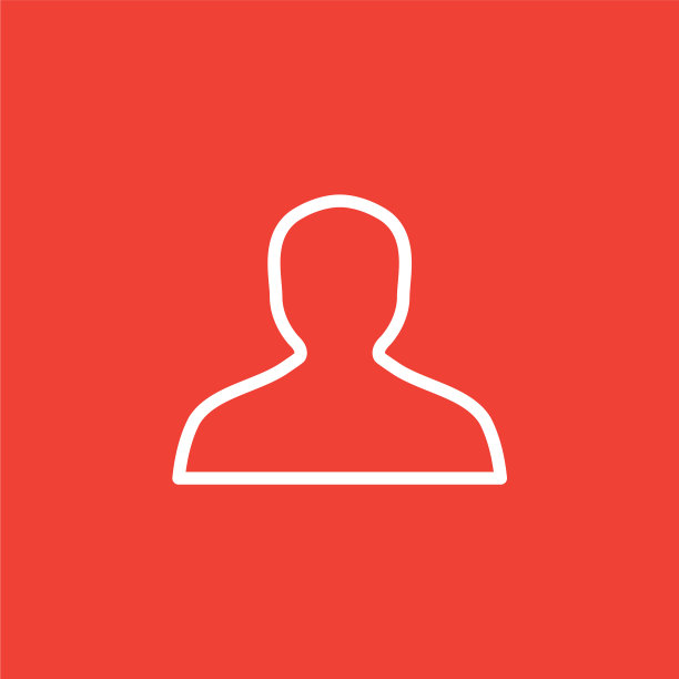 阿凡达线红色图标在白色背景红色平坦图片下载