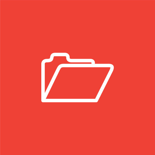 文件夹线图标上的红色背景红色扁平样式图片下载