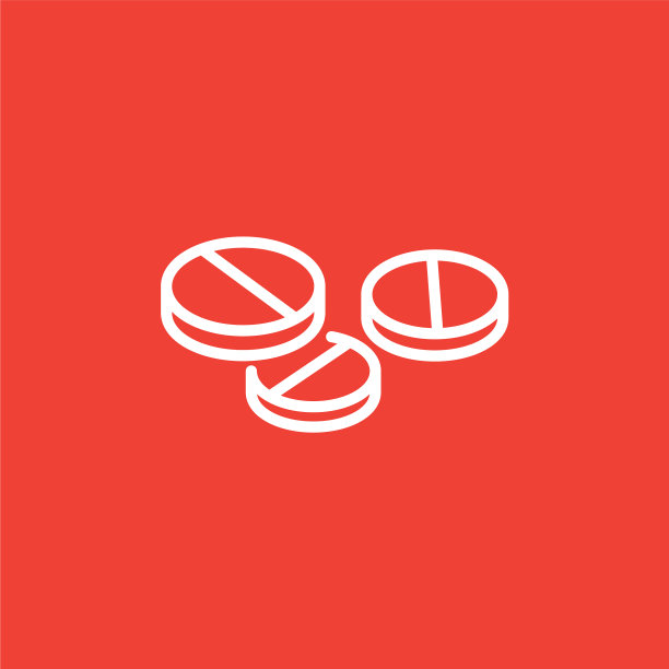 药线图标上红色背景上红色平图片下载