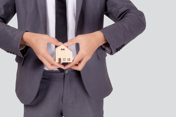 手握家的象征和心形，为未来储蓄，保险代理和信用，债务和贷款的金融，购房和再融资，投资房地产，经营理念。图片下载