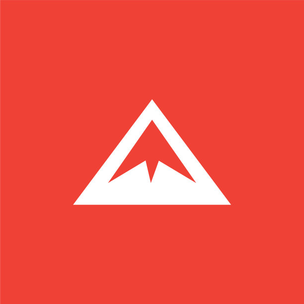 山图标上的红色背景红色扁平风格图片下载