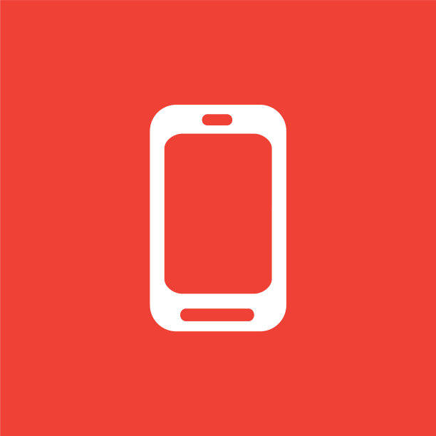 智能手机图标上的红色背景红色平风格图片下载