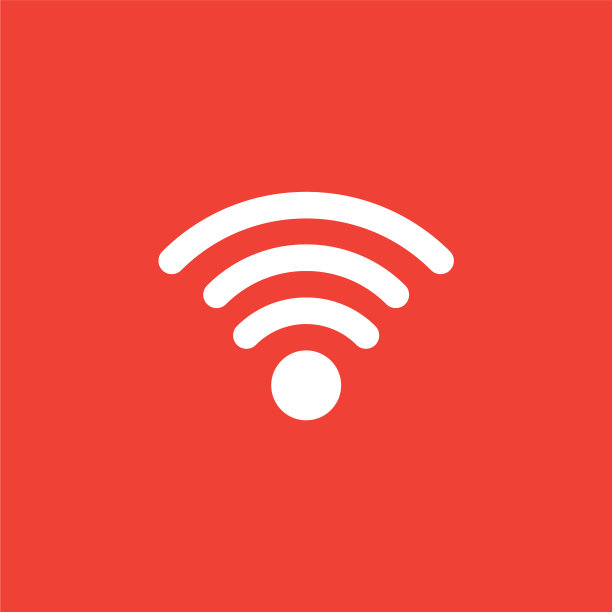Wi-fi图标上的红色背景红色扁平风格图片下载