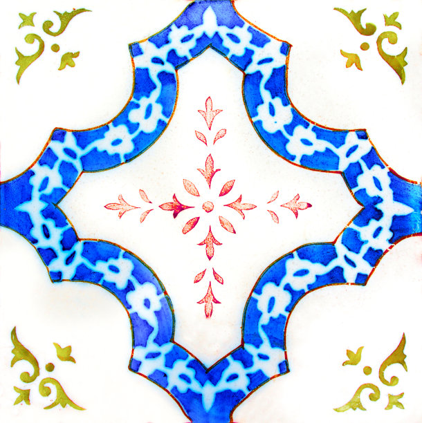 老房子立面上传统瓷砖的细节。装饰瓷砖。瓦伦西亚传统瓷砖。花卉装饰。图片下载