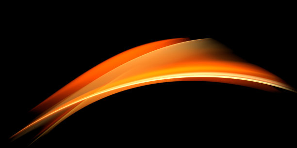 火红的橙色分形抽象在黑色的背景图片下载