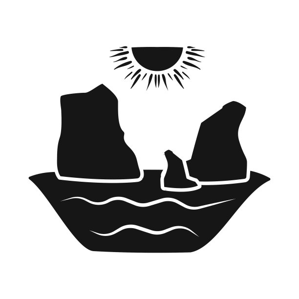 孤立的对象岩石和海湾标志设置岩石图片下载