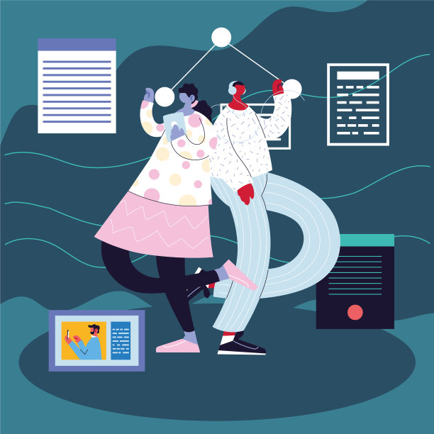 人们站在社交媒体图标上图片下载