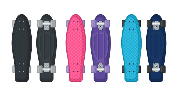 设置长板图标在平面风格孤立上图片下载