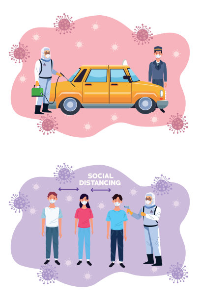 生物安全工作人员进行消毒和测试图片下载