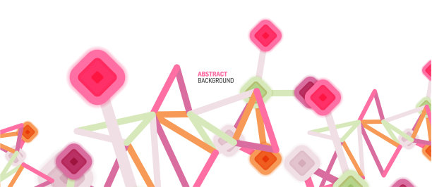 抽象的正方形网点连接方式图片下载