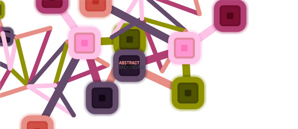 抽象的正方形网点连接方式图片下载