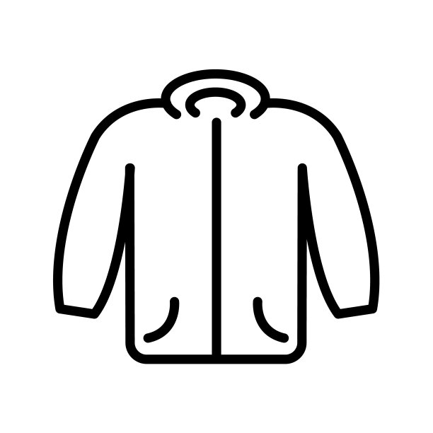 夹克轮廓矢量图标。网页，移动应用程序和UI设计的夹克图标。衣服插图孤立在白色背景。图片下载