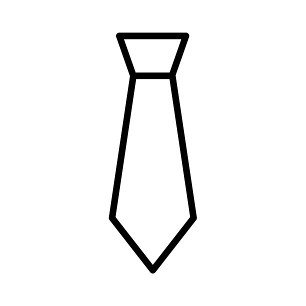 领带轮廓矢量图标。领带图标为web，移动应用程序和ui设计。衣服插图孤立在白色背景。图片下载