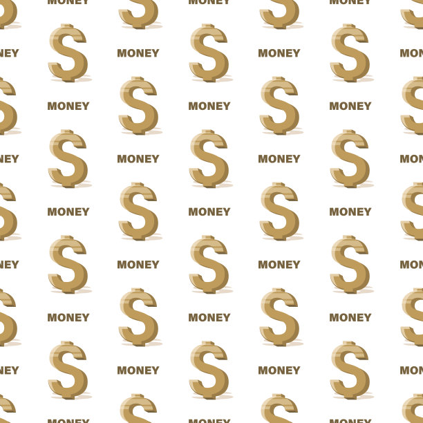 美元符号。向量的资金背景。美元无缝模式上的白色背景。经营理念图片下载